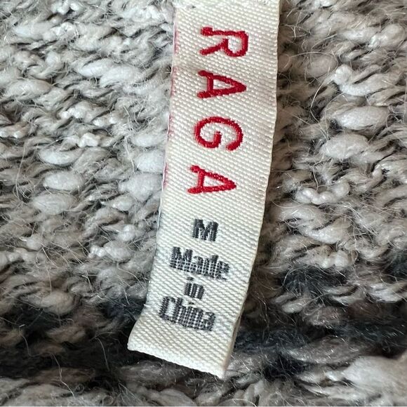 RAGA Boho Southwestern Hooded Cream Multi Color Duster Sweater Size M - Picture 6 of 11